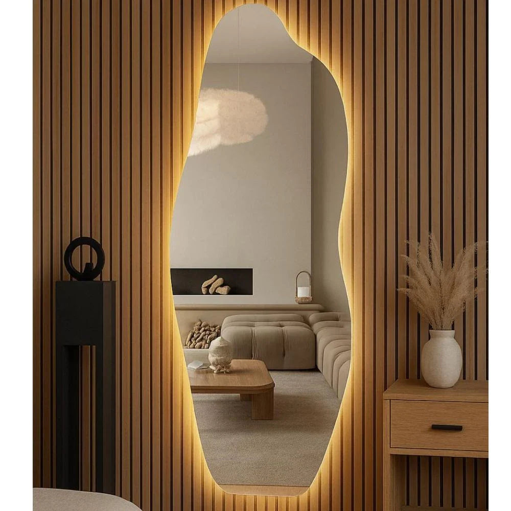 Moderner, dekorativer und luxuriöser organischer LED-Spiegel, 160 x 60 cm | ANGEBOT