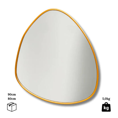 Organischer Spiegel mit Aluminiumrahmen, 90 x 80 cm – Restposten
